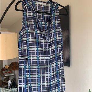 Sheer navy blue Daniel Rainn Sleeveless Blouse XS